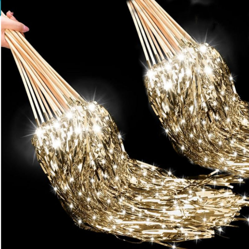 10 Pcs European - Style LED Multi - Color Tassel Rain String Fairy Wands for Wedding Lawn Decor & Holiday Celebrations