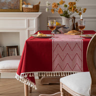 Bulk Vintage Tablecloths Linen Tablecloth with Tassels Wholesale