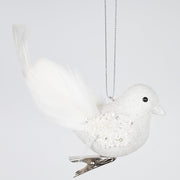 10 Pcs Artificial Christmas Bird Ornaments Glitter Foam Feathered Decorations for Wreath Tree Topper Crafts