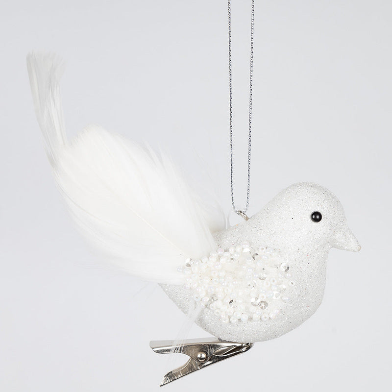 10 Pcs Artificial Christmas Bird Ornaments Glitter Foam Feathered Decorations for Wreath Tree Topper Crafts