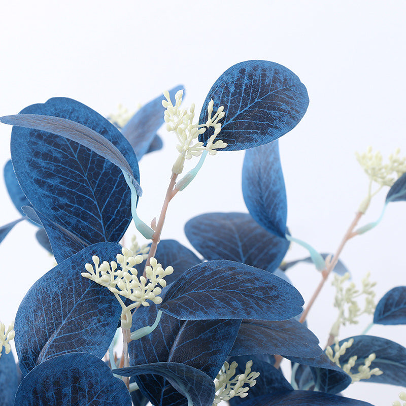 21 Inch Artificial Autumn Leaves Eucalyptus Stems with Seeds, 10 Pcs Fall Floral Arrangement Decor
