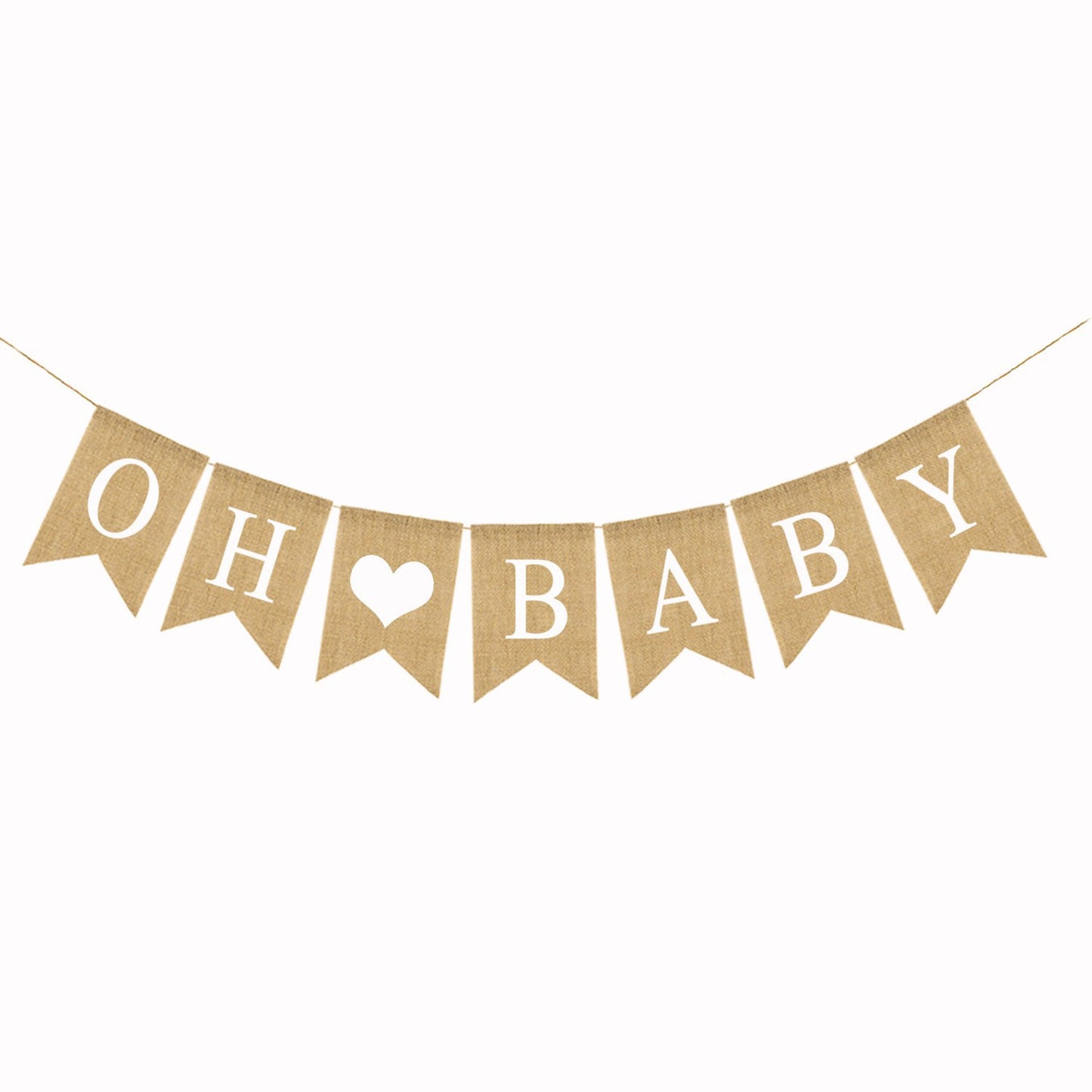 Bulk 10 pcs Oh Baby Linen Banners for Baby Shower Decorations Wholesale