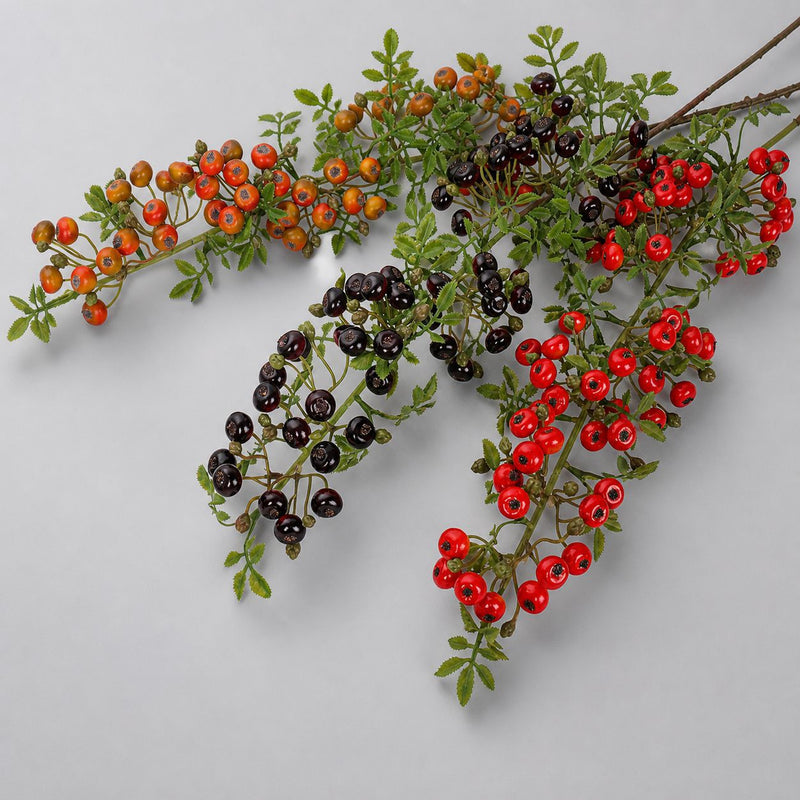 Artificial Red Berry Bush, 87cm Tall, Plastic Faux Berries for Wedding, Home, and Commercial Decor