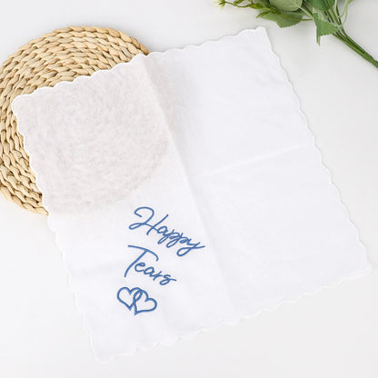 Bulk 12 Pcs Wedding Handkerchief Teal Lace Embroidered Bridal Keepsake for Tears of Joy Personalized Bride & Bridesmaid Gift with Monogram Ceremony Hanky Wholesale