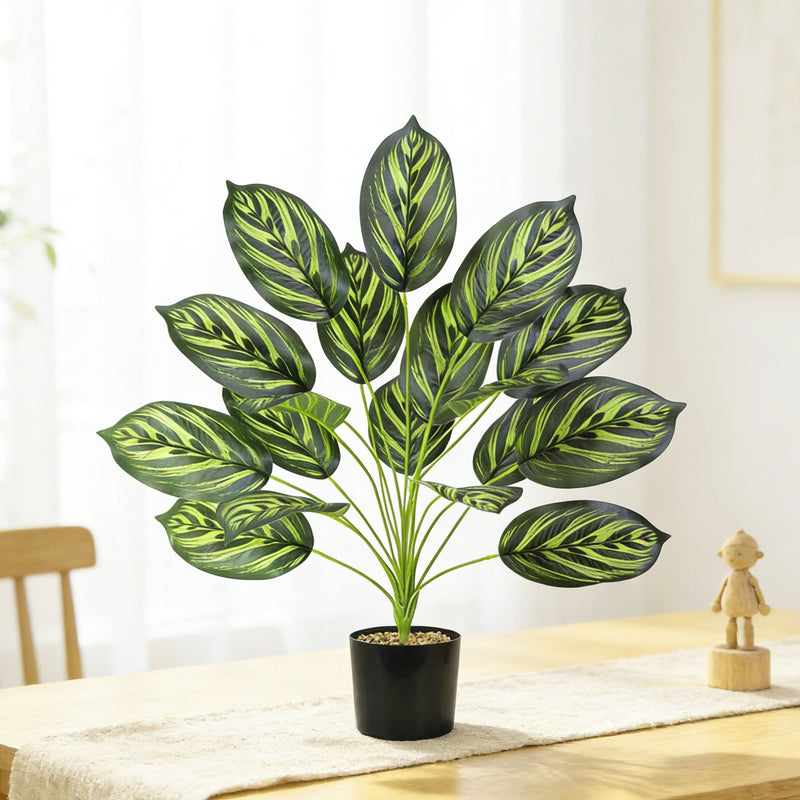 Artificial Golden Pothos Leaf Plant in Pot, 17" Tall, Realistic PVC Foliage for Home, Office, Wedding, and Event Decor