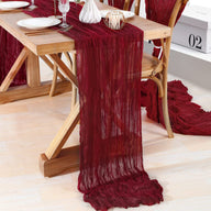 Bulk Cheesecloth Table Runner 2025 Boho 35" Breathable Organic Cotton Table Decor for Summer Wedding Bridal Shower Boho Party Wholesale