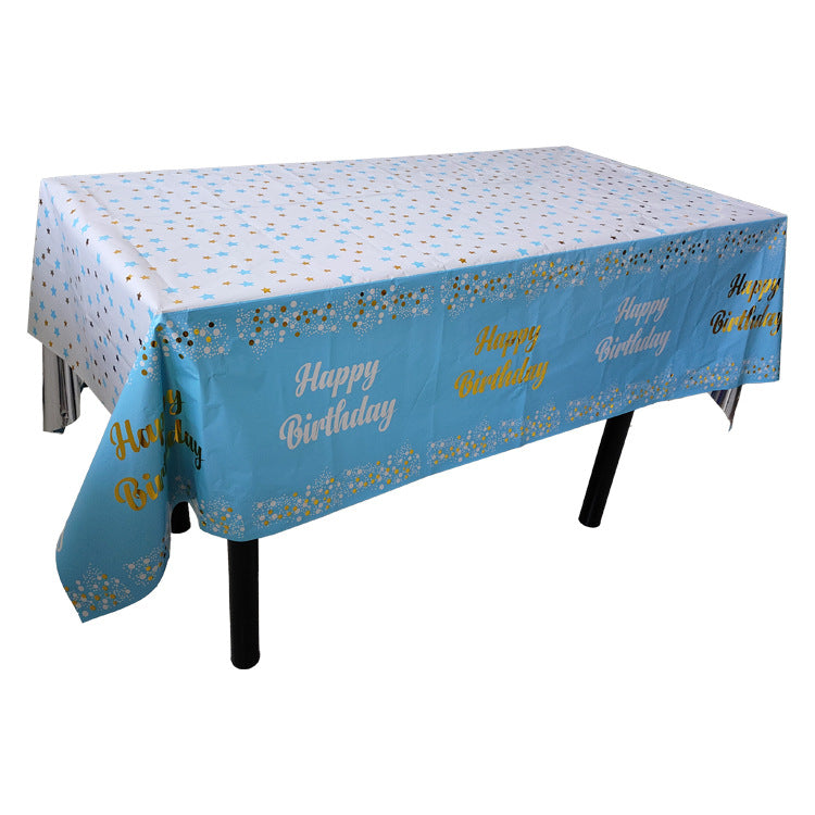 Bulk 1 Pc Reusable Waterproof Happy Birthday Tablecloth Oil-Proof Disposable Table Cover for Kids' Birthday Party Boys Girls Decorations Wholesale