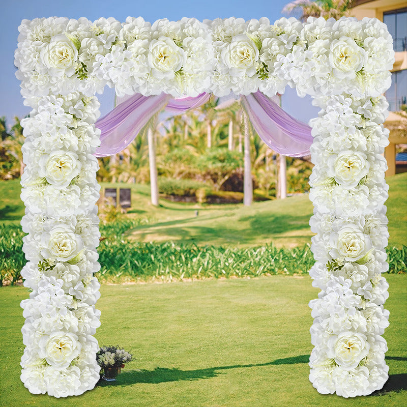 Artificial Wedding Flower Row 20x8 Inch Silk Flower Arrangement for Wedding Arch Aisle Backdrop Decor