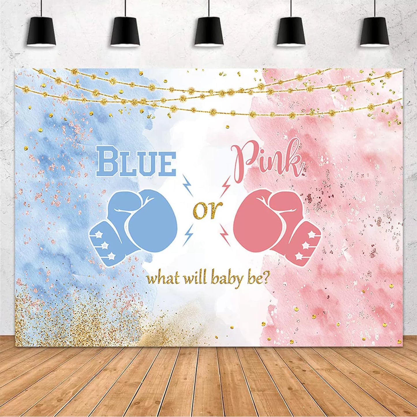 Gender Reveal Backdrop - Birthday & Party Decoration Banner - Photo Background for Celebrations