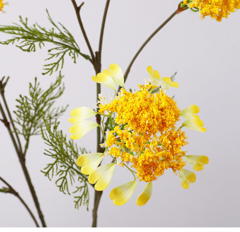 Artificial Dandelion & Snowball Flower Stem, 38" Tall Single Branch with 4 Blooms, Realistic Silk Floral for Wedding Decor, Home & Event Styling (Pink, White, Purple, Yellow)