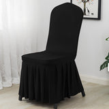 Bulk 2 Pcs Stretch Dining Chair Cover with Skirt for Ceremony Banquet Wedding Party Ceremony Wholesale