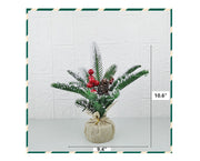 Artificial Pine Cone and Red Fruit Stems, 10 Pcs Bulk Christmas Party Decor, 12 Inch Artificial Plant Ornaments