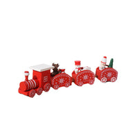 3 Pcs Christmas Mini Train Decor Set with Snowman Ornament for Holiday Party Decoration