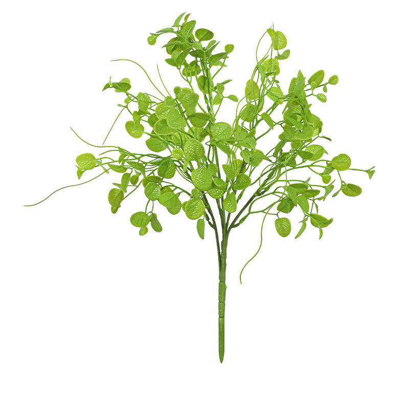 Artificial Dimple Grass & Persian Grass Bush with Eucalyptus Branches, 16" Plastic Greenery for Wall Decor & Vases