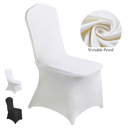 Bulk 30PCS Premium Spandex Chair Covers 4 Way Stretch Elastic Protectors for Wedding Receptions Banquet Halls & Party Events Wrinkle Free Waterproof Fabric with Anti-Slip Band Fits Most Folding Chairs Wholesale