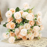 Artificial Carnation & Hydrangea Bouquet, 12.2" Tall, 7.09" Wide, for Event & Venue Styling