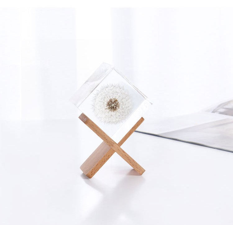 Resin Dandelion Preserved Flowers 10 Pcs Tabletop Ornaments Holiday Decor