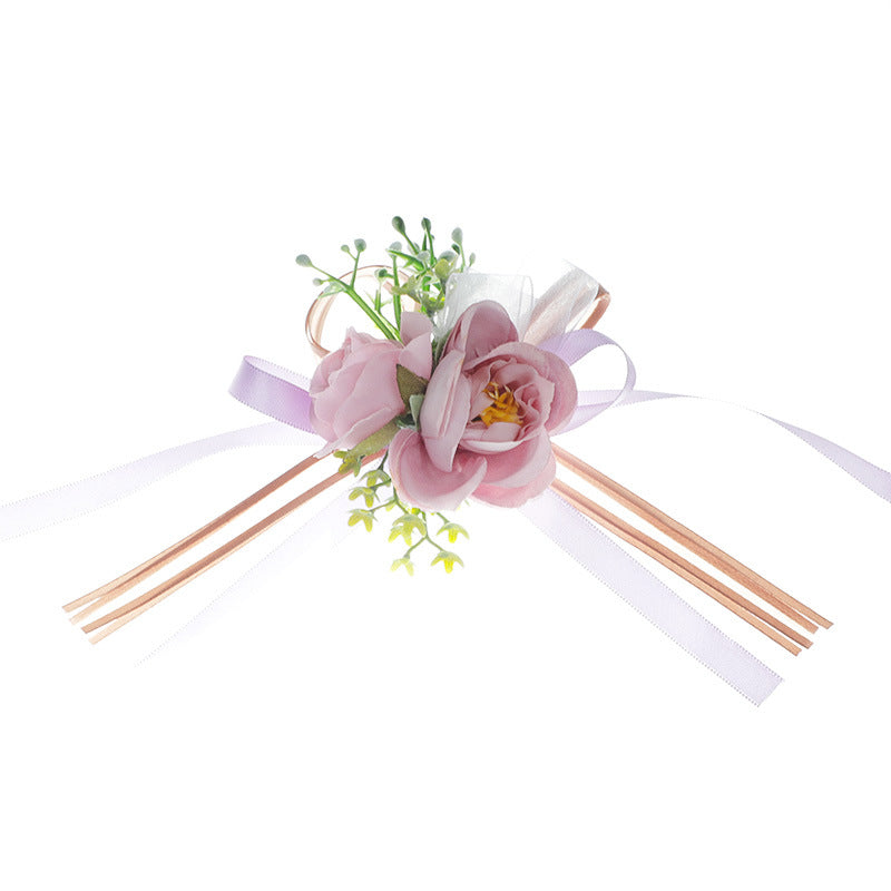 Corsage Bracelet 10 Pcs Artificial Flowers for Wedding Festival Beach Party