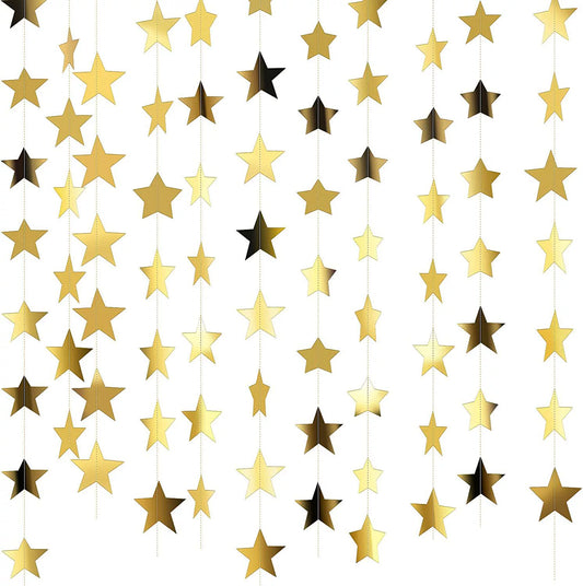 Bulk 10 Pack Star Garland Banner Decor 130 Feet Bright Star Hanging Bunting Banner Backdrop for New Year Decor Graduation Wedding Birthday Christmas Party Wholesale