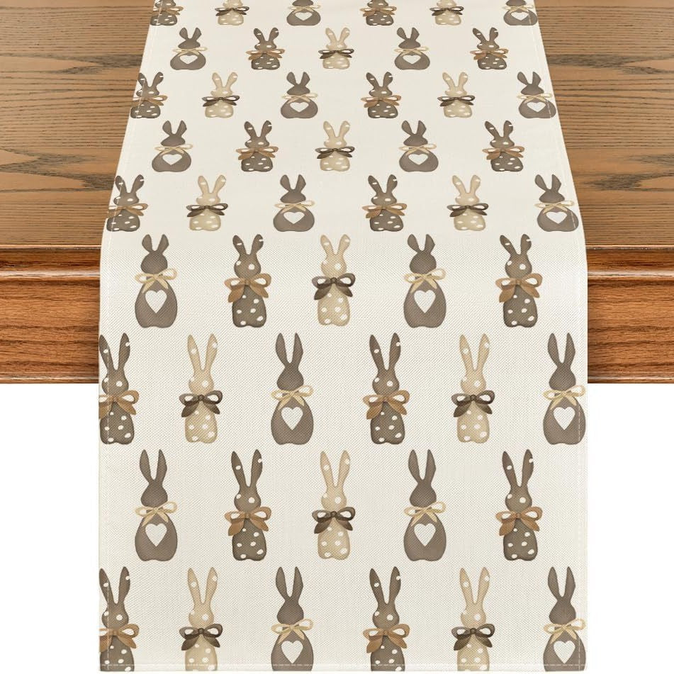 Bulk 3 Pcs Easter Table Runner 2025 Linen Waterproof Spring Dining Decor Farmhouse Outdoor Picnic Reusable Boho Party Table Wholesale