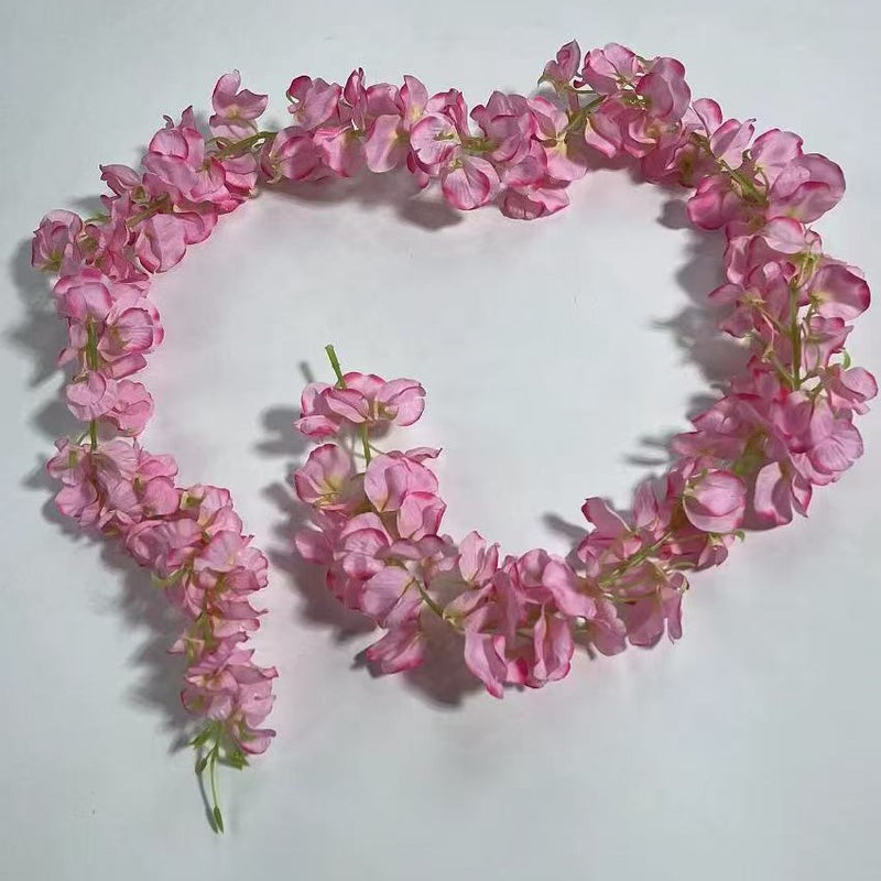 Artificial Wisteria Garland Vine, 59" Long with 168 Blooms, Silk-Like Fabric, for Weddings, Home & Event Decor