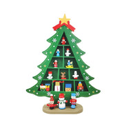Plaid Christmas Tree with Doll Ornaments Set, Holiday Desktop Decor, Bulk Quantity