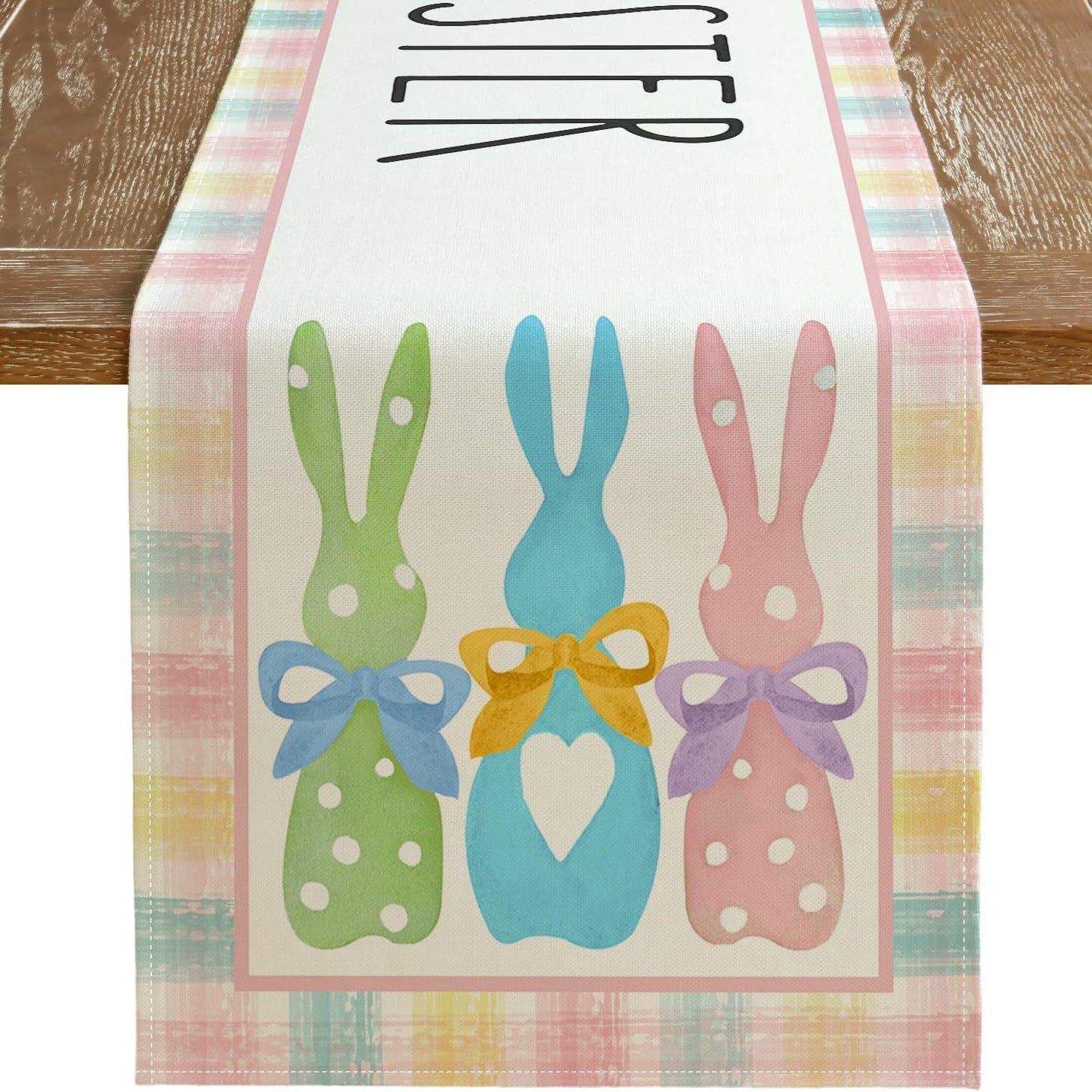 Bulk 3 Pcs Easter Table Runner 2025 Linen Waterproof Spring Dining Decor Farmhouse Outdoor Picnic Reusable Boho Party Table Wholesale