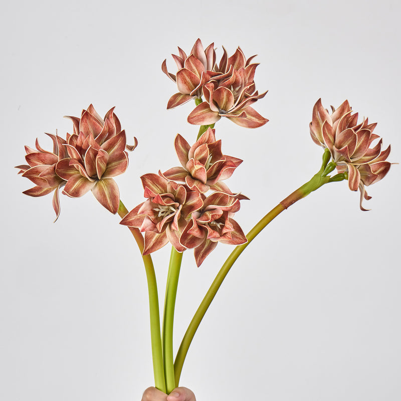 Artificial Clivia Bush with 3 Blooms, 22" Tall, Plastic Material, for Weddings, Home Decor, and Events