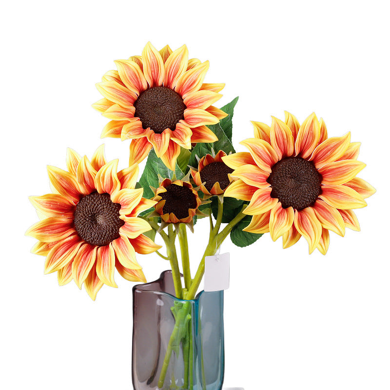 Artificial Sunflower Stem, 2 Blooms with Bendable Stem, 26" Long for Home Decor, Weddings & Events