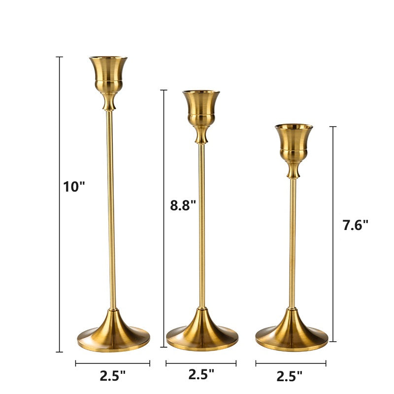 Bulk 3 Pcs Taper Candlestick Holders for Wedding Events Centerpiece Table Decor Wholesale