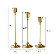 Bulk 3 Pcs Taper Candlestick Holders for Wedding Events Centerpiece Table Decor Wholesale