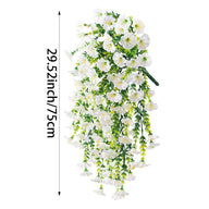 Premium 2 Pcs Morning Glory Vines Silk Flowers UV Resistant Waterproof Wedding Arch Backdrops Hanging Baskets Indoor Outdoor