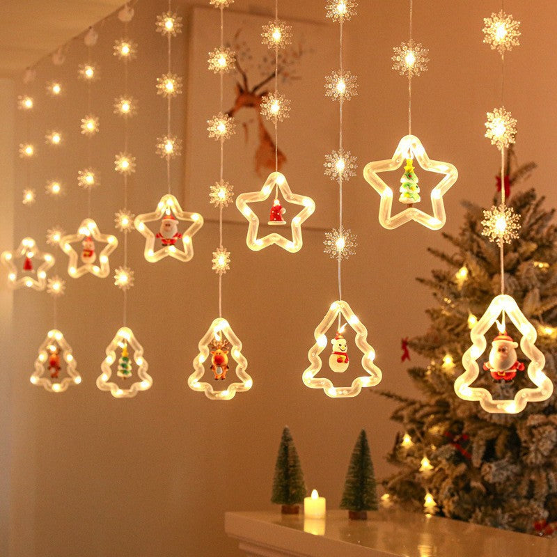 Christmas Snowflake String Lights Ornaments, 10 Ft Fairy Window Lights for Holiday Party Decor, Bulk Set
