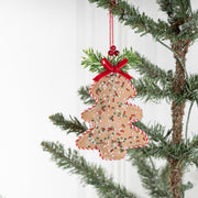 10 Pcs Non-Woven Christmas Tree Star Ornaments with Red Bow Pendant Holiday Decor