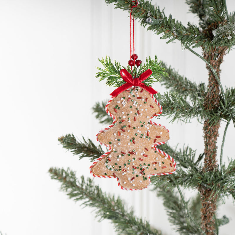 10 Pcs Non-Woven Christmas Tree Star Ornaments with Red Bow Pendant Holiday Decor