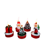 3 Pcs Christmas Candle Set with Santa Claus, Xmas Tree, Pine Cone in Gift Box for Holiday Home Decor