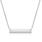Personalized Dainty Rectangle Bar Necklace - Custom Engraved Minimalist Collarbone Chain