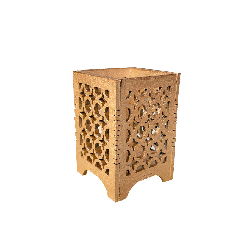 Bulk Pillar Candle Holder Hollow-out Wood Candlestick Decorative for Home Garden Wedding Party Table Centerpiece Wholesale