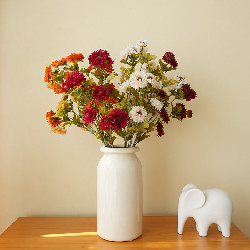 21" Artificial Daisy Bush with 8 Blooms, Silk Flowers for Home Decor, Wedding Arrangements, DIY Projects