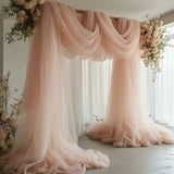 White Sheer Wedding Backdrop Fabric - Outdoor Wedding Arch Decor for Party & Ceremony