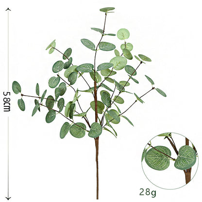 Easter Spring Decor Faux Eucalyptus Money Leaf Stem (23 Inches) - Artificial Greenery for Easter Arrangements & Spring Displays