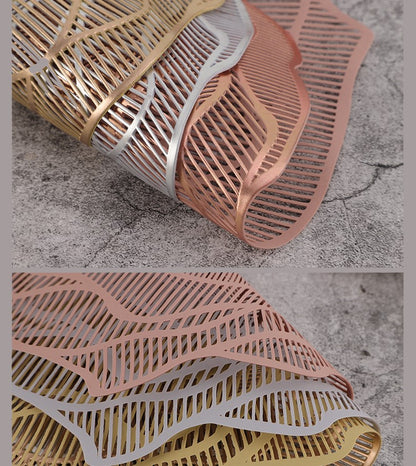 Bulk 2Pcs Irregularity Placemat Heat-Resistant PVC Placemat 15 inch Non-Slip Table Mats Wholesale