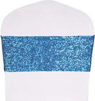 Bulk 2 Pcs Stretch Sequin Chair Sashes Glitter One-Sided Sequins Chair Bands Wholesale