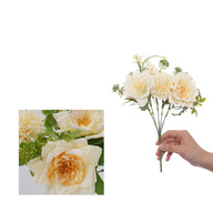 Artificial Rose Bouquet - 12 Inch Mini Fake Flowers | Wedding Event Decor Centerpieces