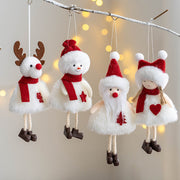 Santa Claus Snowman Elk Plush Pendant Ornaments 3 Pcs Christmas Tree Hanging Decor