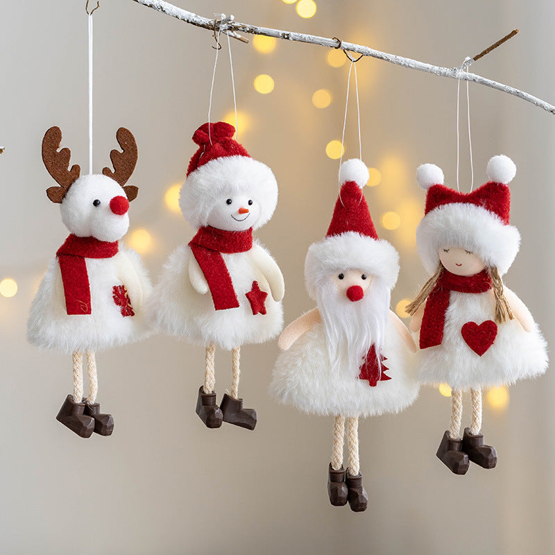 Santa Claus Snowman Elk Plush Pendant Ornaments 3 Pcs Christmas Tree Hanging Decor