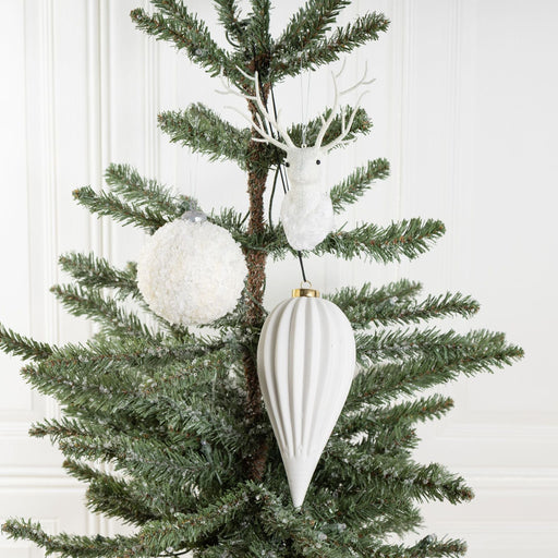 Bulk Christmas Ceramic Hanging Ornaments 3 Shapes Spherical Drop Deer for Xmas Party Decoration