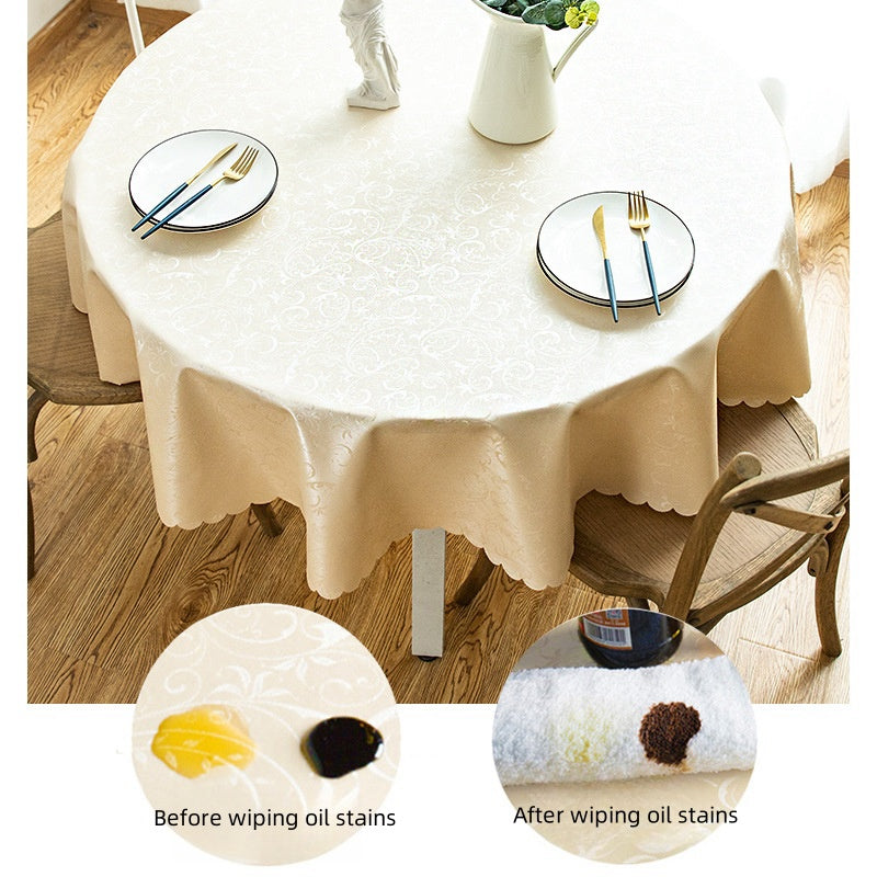 Bulk 2 Pcs PVC Round Tablecloths Waterproof Oilcloth Table Cover Wholesale