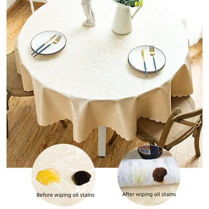 Bulk 2 Pcs PVC Round Tablecloths Waterproof Oilcloth Table Cover Wholesale