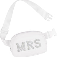 Bride Pearl Letter Fanny Pack Chest Bag - Waterproof Nylon | 8.3x5.7 Inch Wedding Accessory